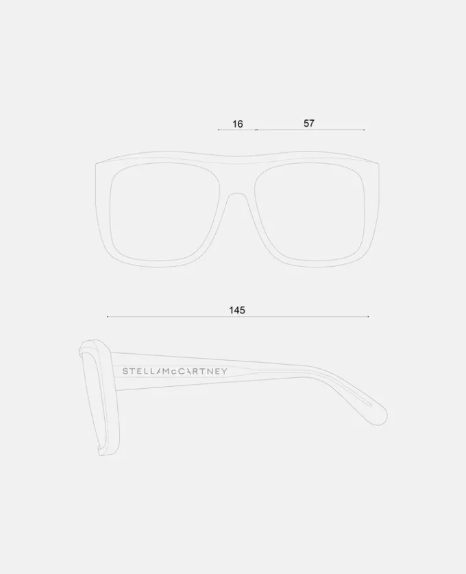 Occhiali da sole squadrati Straight-Edge Occhiali da sole squadrati Straight-Edge