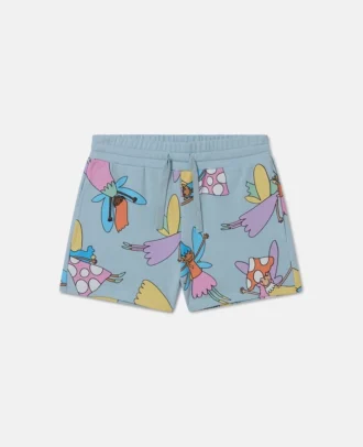 Pantaloncini con coulisse e stampa Fairies