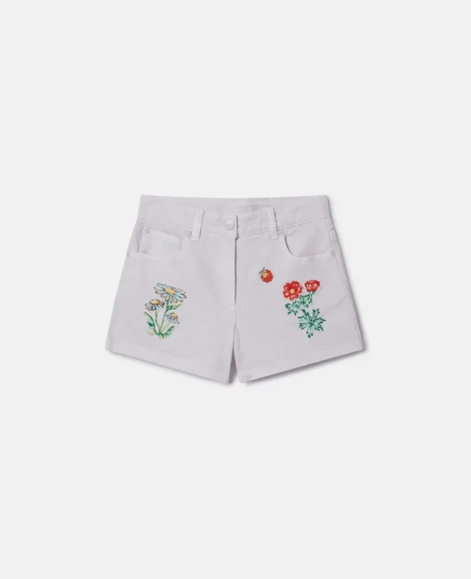 Pantaloncini con ricamo floreale Pantaloncini con ricamo floreale