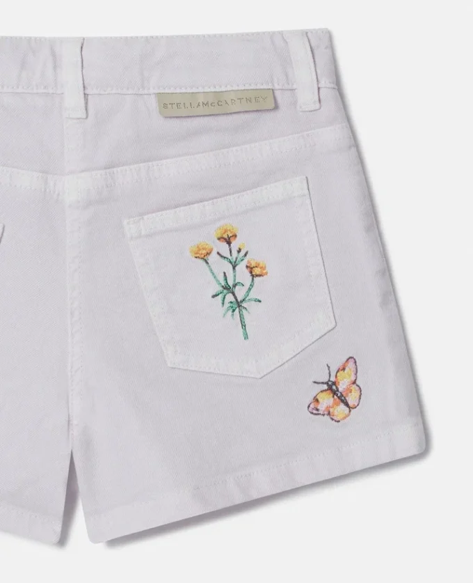Pantaloncini con ricamo floreale Pantaloncini con ricamo floreale