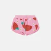 Pantaloncini con stampa a fragole e frange Pantaloncini con stampa a fragole e frange