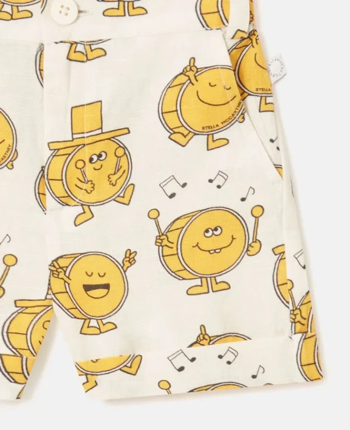 Pantaloncini con stampa a tamburo Pantaloncini con stampa a tamburo