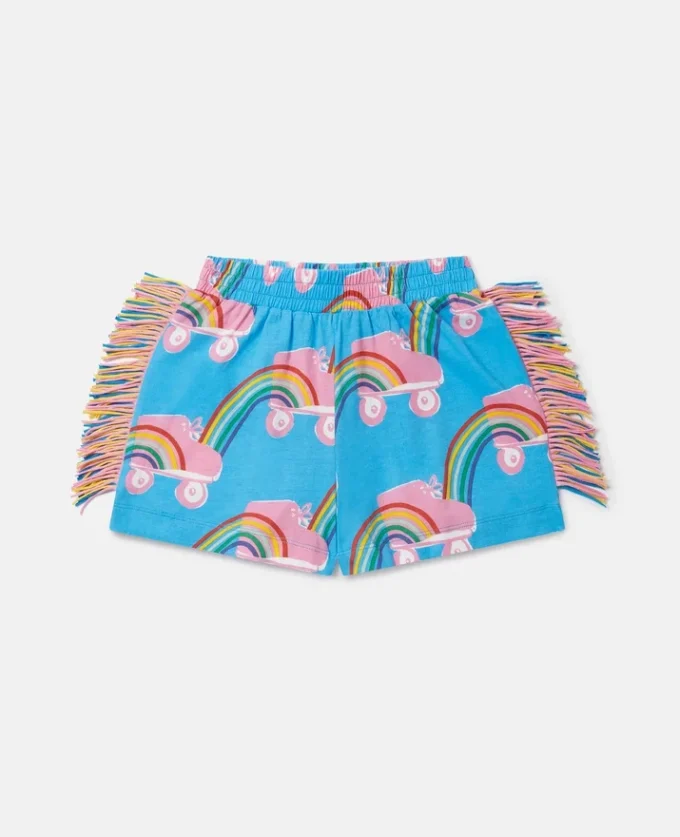 Pantaloncini con stampa arcobaleno e frange Rollerskate Pantaloncini con stampa arcobaleno e frange Rollerskate
