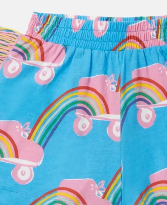Pantaloncini con stampa arcobaleno e frange Rollerskate