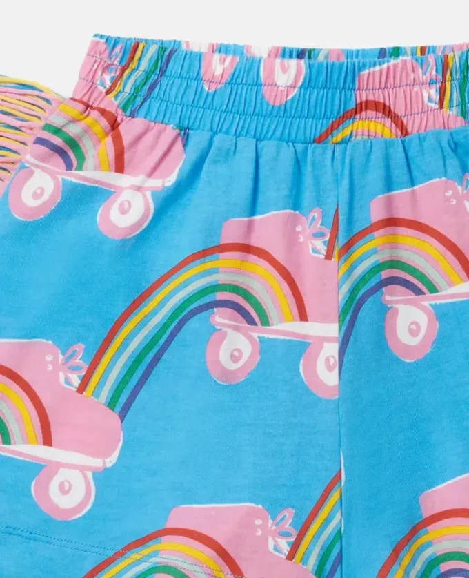 Pantaloncini con stampa arcobaleno e frange Rollerskate Pantaloncini con stampa arcobaleno e frange Rollerskate