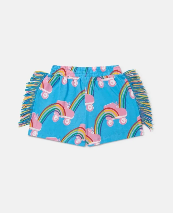 Pantaloncini con stampa arcobaleno e frange Rollerskate Pantaloncini con stampa arcobaleno e frange Rollerskate