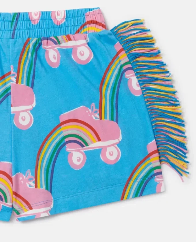 Pantaloncini con stampa arcobaleno e frange Rollerskate Pantaloncini con stampa arcobaleno e frange Rollerskate