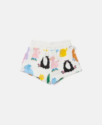 Pantaloncini con stampa gatti