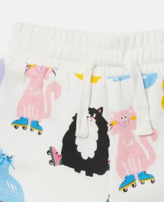 Pantaloncini con stampa gatti