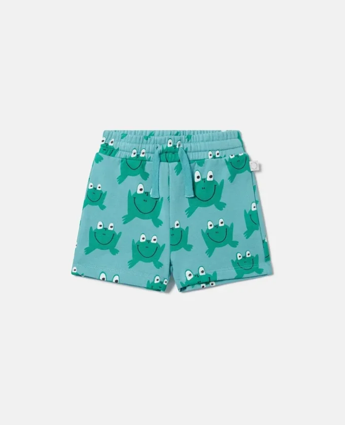 Pantaloncini con stampa rana