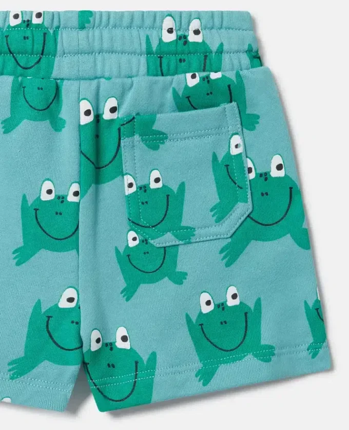Pantaloncini con stampa rana