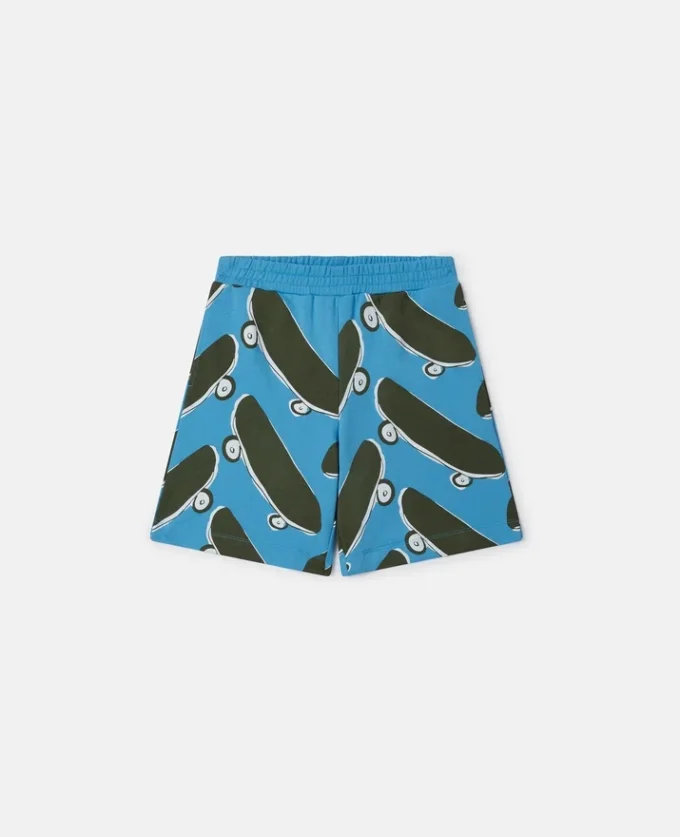 Pantaloncini con stampa skateboard