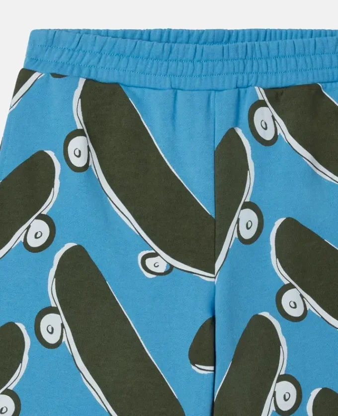 Pantaloncini con stampa skateboard