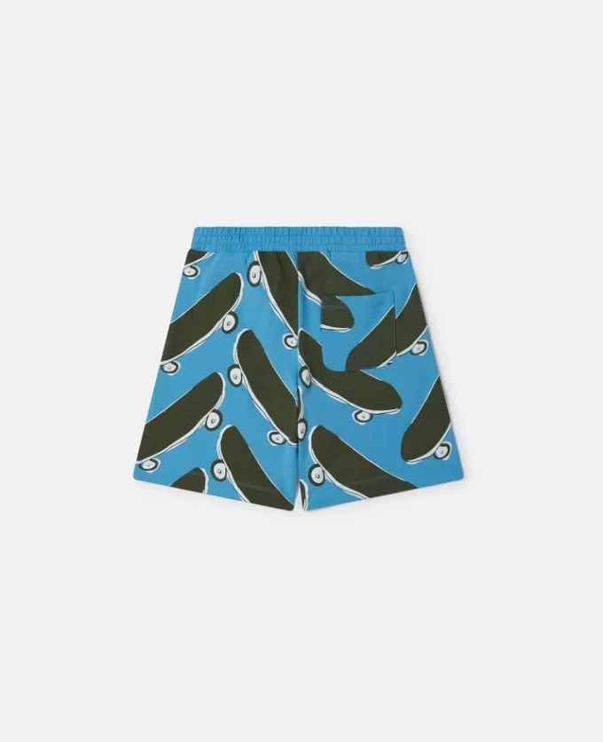 Pantaloncini con stampa skateboard