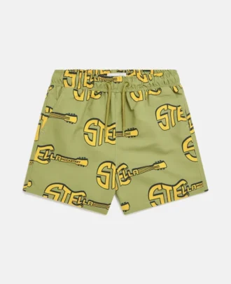 Pantaloncini da bagno con stampa chitarra