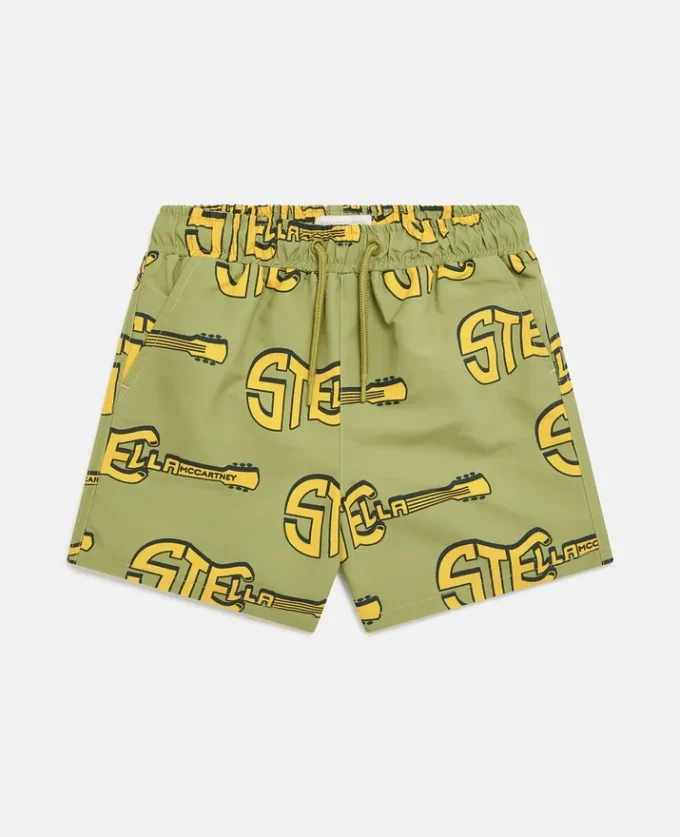 Pantaloncini da bagno con stampa chitarra Pantaloncini da bagno con stampa chitarra