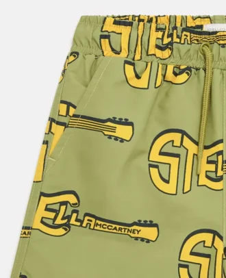 Pantaloncini da bagno con stampa chitarra