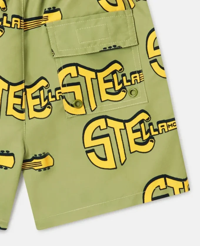 Pantaloncini da bagno con stampa chitarra Pantaloncini da bagno con stampa chitarra