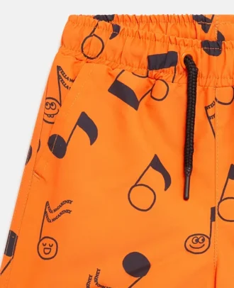 Pantaloncini da bagno con stampa note musicali