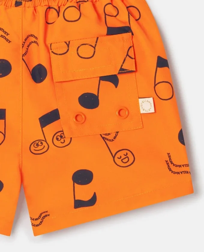 Pantaloncini da bagno con stampa note musicali Pantaloncini da bagno con stampa note musicali
