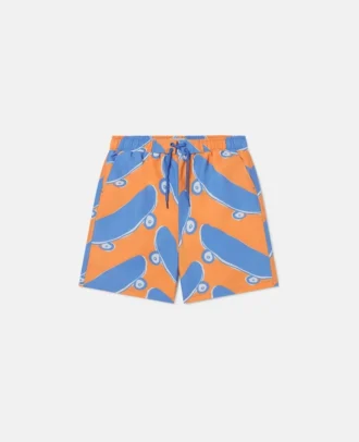 Pantaloncini da bagno con stampa skateboard