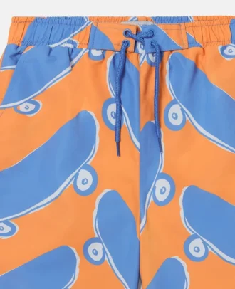 Pantaloncini da bagno con stampa skateboard