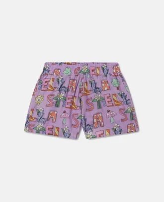 Pantaloncini elasticizzati con scritta Stella Woodland