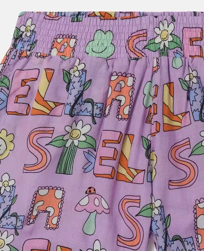 Pantaloncini elasticizzati con scritta Stella Woodland Pantaloncini elasticizzati con scritta Stella Woodland