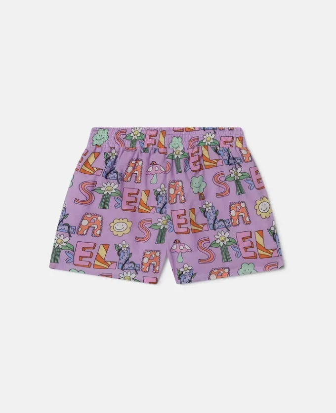 Pantaloncini elasticizzati con scritta Stella Woodland Pantaloncini elasticizzati con scritta Stella Woodland