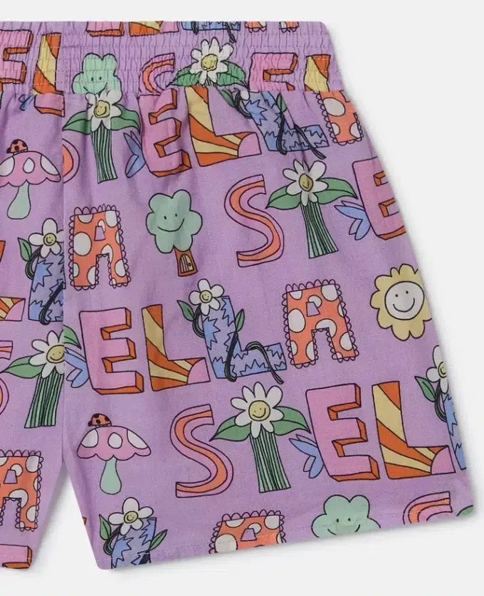 Pantaloncini elasticizzati con scritta Stella Woodland Pantaloncini elasticizzati con scritta Stella Woodland