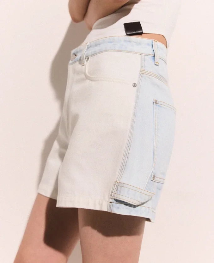 Pantaloncini in denim a pannelli Pantaloncini in denim a pannelli
