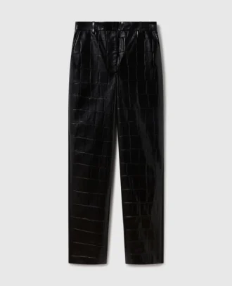 Pantaloni a gamba dritta con stampa coccodrillo