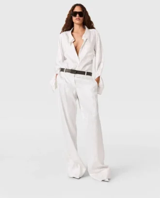 Pantaloni a gamba dritta con stampa serpente