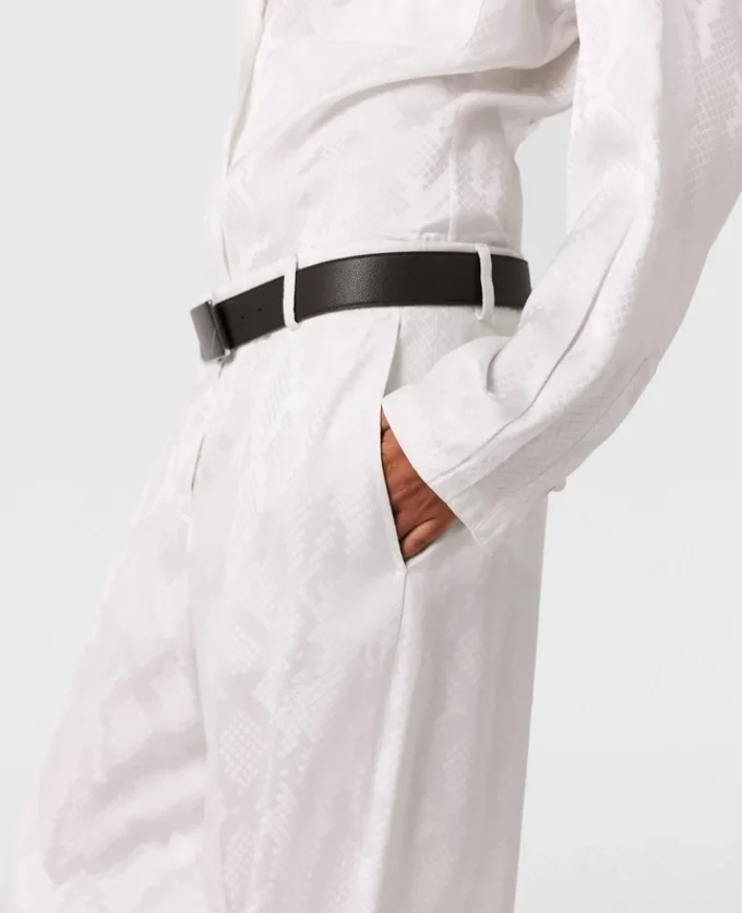 Pantaloni a gamba dritta con stampa serpente Pantaloni a gamba dritta con stampa serpente