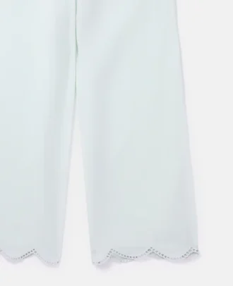 Pantaloni a gamba larga con bordo smerlato