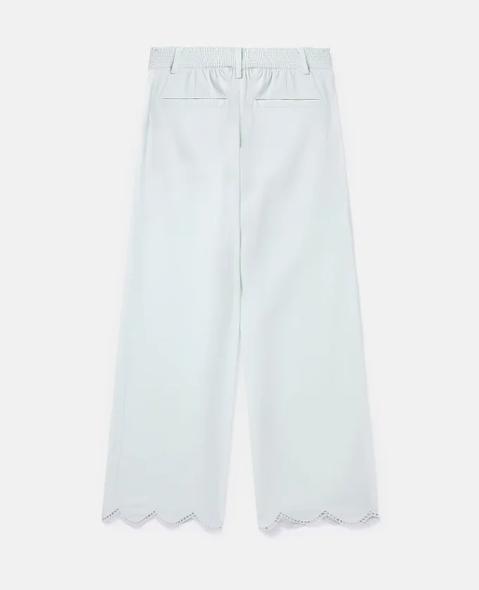 Pantaloni a gamba larga con bordo smerlato Pantaloni a gamba larga con bordo smerlato