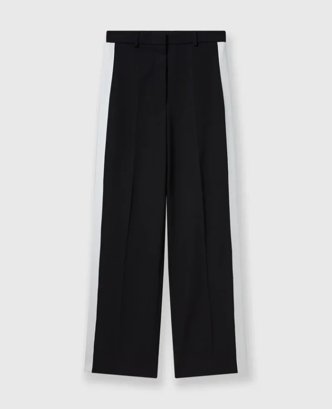 Pantaloni a vita bassa a righe e gamba dritta Pantaloni a vita bassa a righe e gamba dritta