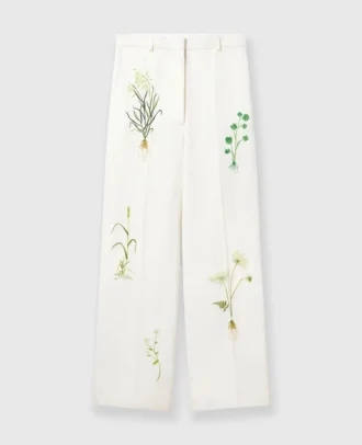 Pantaloni a vita bassa con stampa floreale e gamba dritta