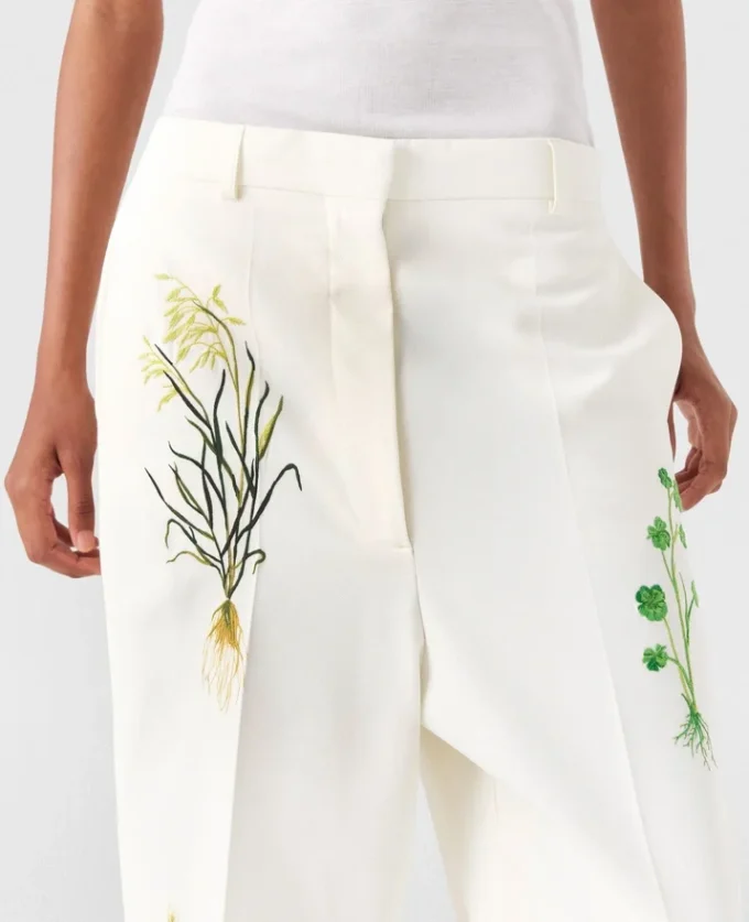 Pantaloni a vita bassa con stampa floreale e gamba dritta Pantaloni a vita bassa con stampa floreale e gamba dritta