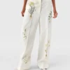Pantaloni a vita bassa con stampa floreale e gamba dritta Pantaloni a vita bassa con stampa floreale e gamba dritta