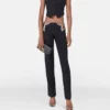 Pantaloni a vita ultra bassa con stelle di strass Pantaloni a vita ultra bassa con stelle di strass