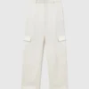 Pantaloni cargo morbidi con inserti in raso Pantaloni cargo morbidi con inserti in raso