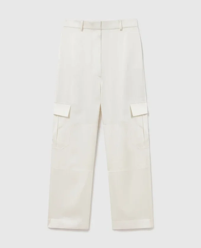 Pantaloni cargo morbidi con inserti in raso Pantaloni cargo morbidi con inserti in raso