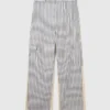 Pantaloni cargo oversize a righe miste