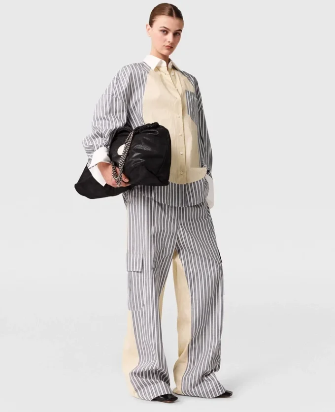 Camicia oversize a righe miste Camicia oversize a righe miste