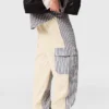 Pantaloni cargo oversize a righe miste