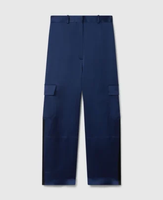 Pantaloni cargo oversize in raso