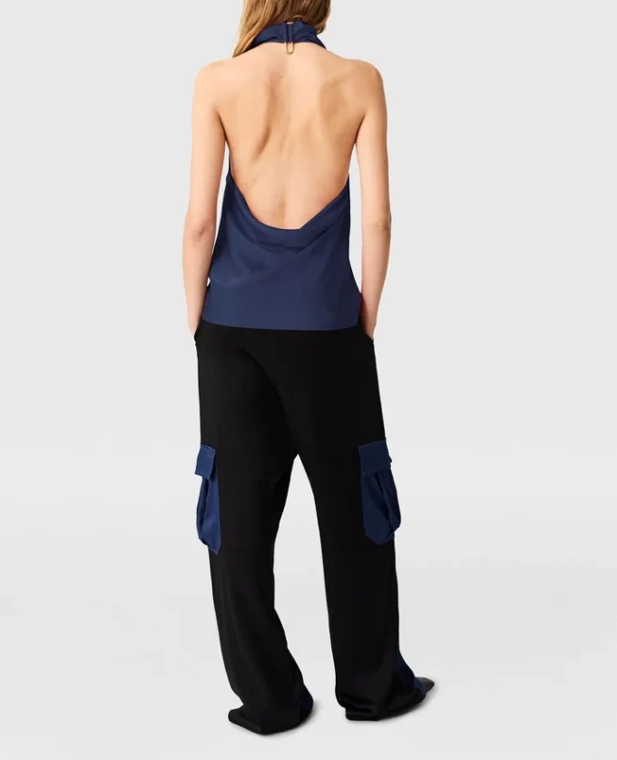 Pantaloni cargo oversize in raso Pantaloni cargo oversize in raso