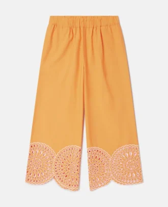 Pantaloni con risvolto in popeline