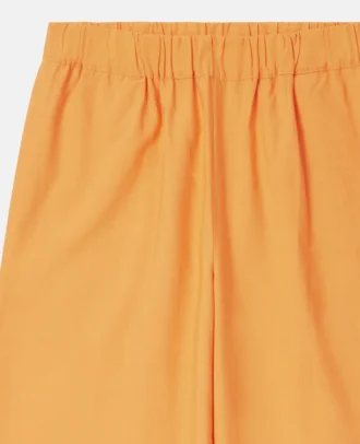 Pantaloni con risvolto in popeline